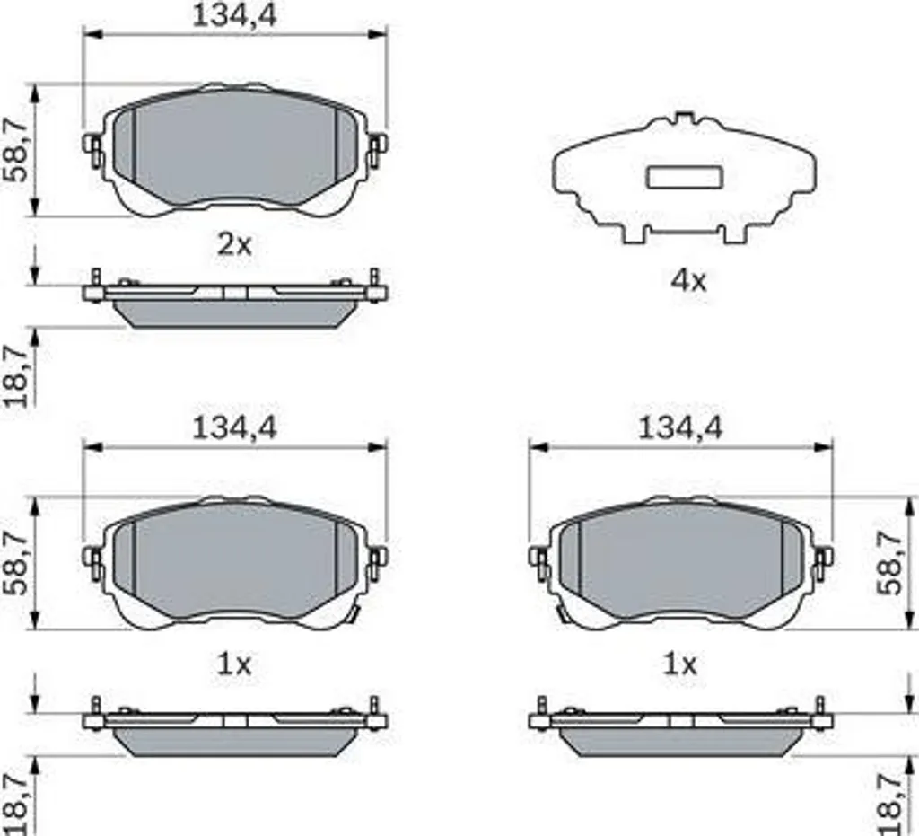 Plaquettes de frein BOSCH 0986424898 pour Toyota Corolla et Yaris
