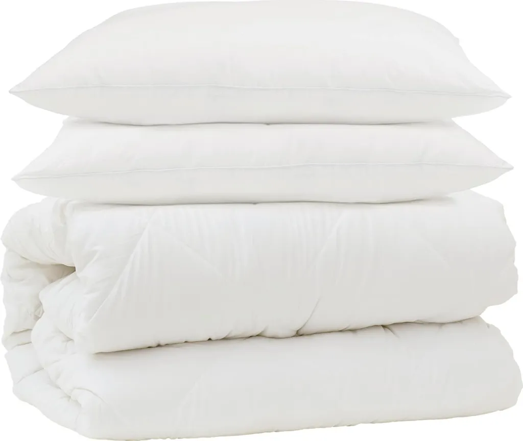 vidaXL Set Piumone 3 Pezzi Bianco Microfibra e Piuma d'Oca Invernale