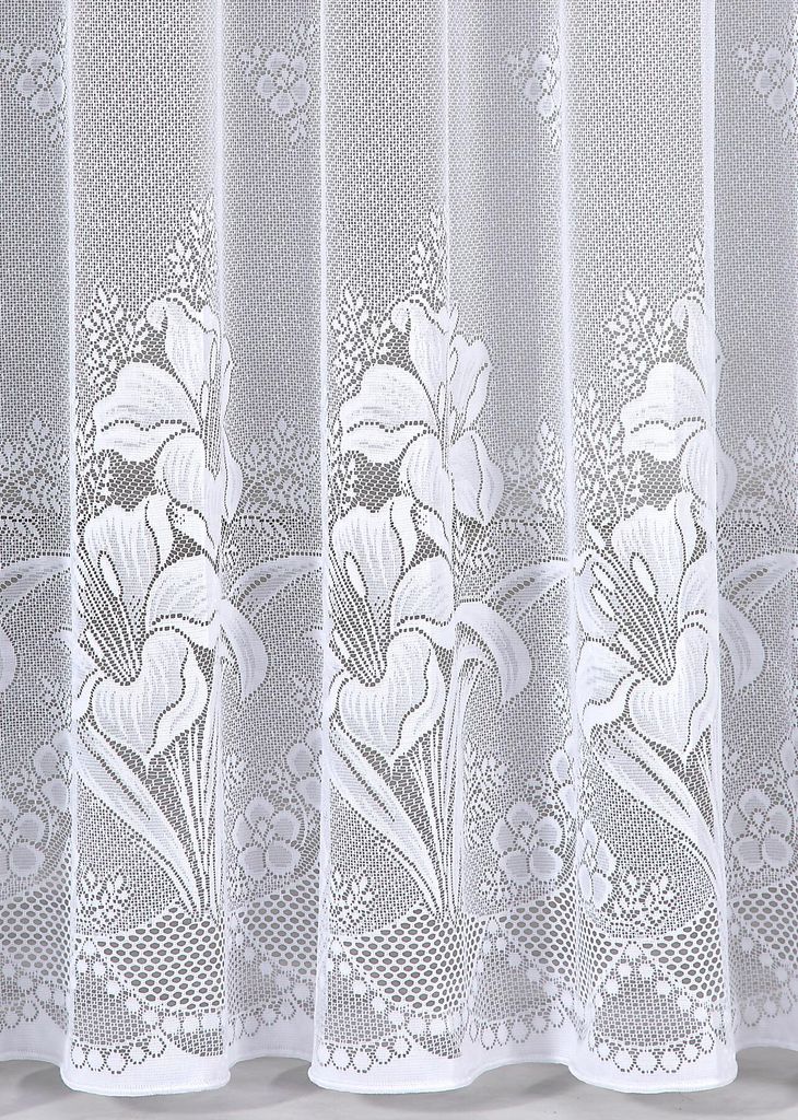 heimtexland ® Jacquard Store Gardine Blumen weiß Produktbild 3