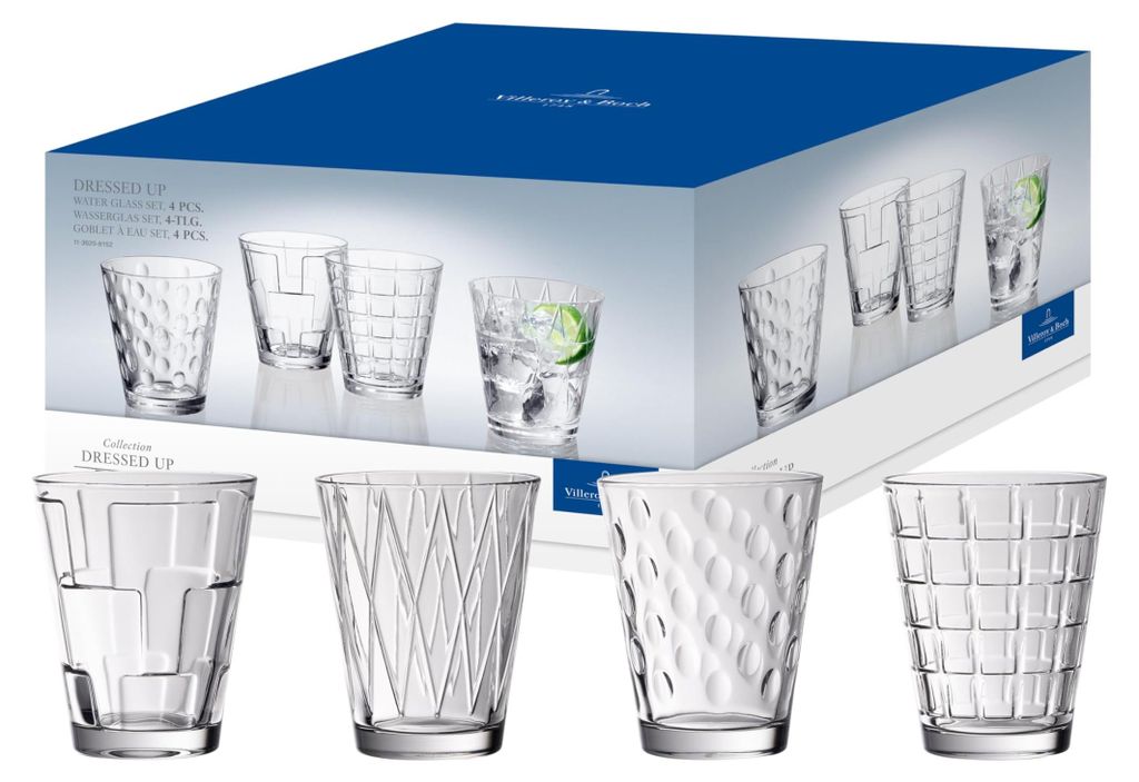Villeroy & Boch Dressed Up Wassergläser, 4er-Set, 310 ml Zdjęcie produktu 