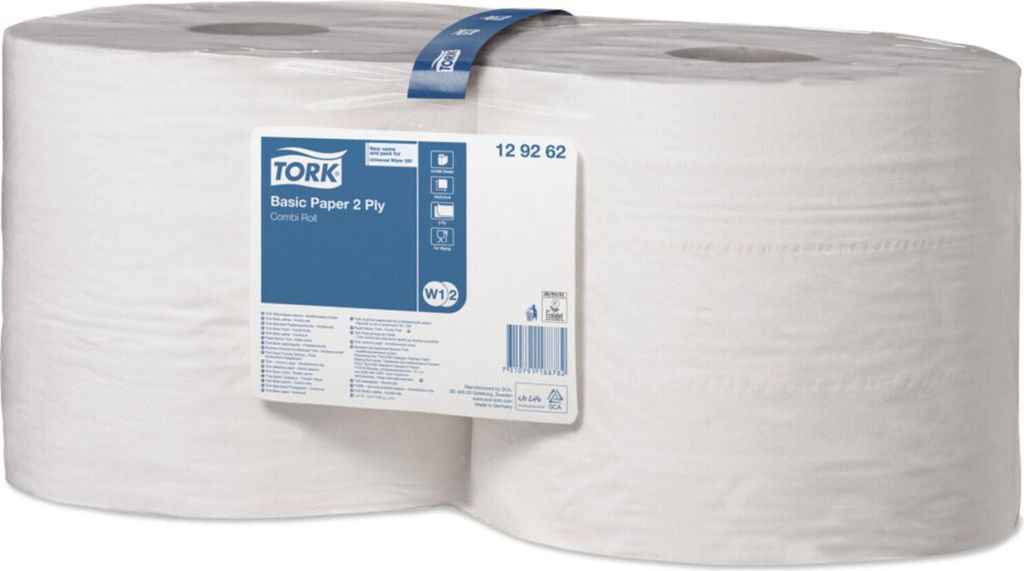 Rouleau d'essuyage polyvalent TORK, 2 plis, blanc, 340 m Image du produit 