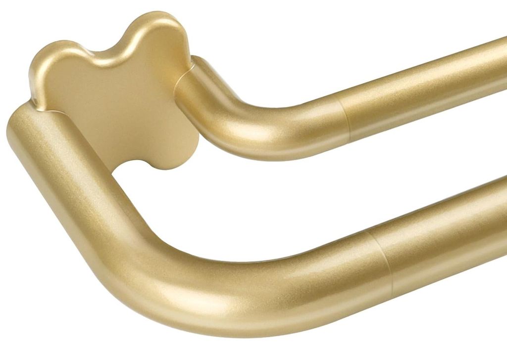 Verstellbare, doppelte Gardinenstange in Gold für Produktbild 