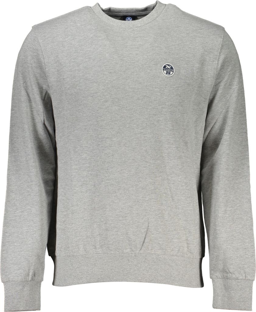 Graues Herren-Sweatshirt ohne Reißverschluss mit Rundhals und Logo