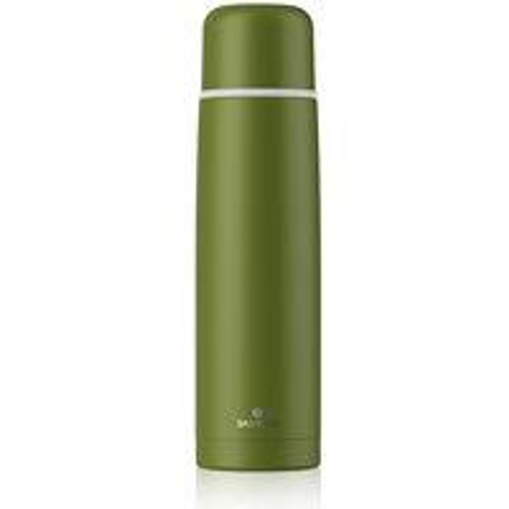 SANTECO roestvrijstalen thermosfles 1 l, dubbelwandig, vacuümgeïsoleerde waterfles, koffiethermos, 1000 ml, lekvrij, BPA-vrij, deksel als beker