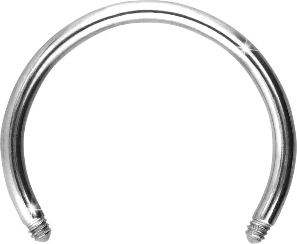Ohrpiercing, Nasenpiercing, Septum Piercing Titan Hufeisenring ohne Kugel WeißGold Innendurchmesser: 16mm + Stabstärke: 1,6mm