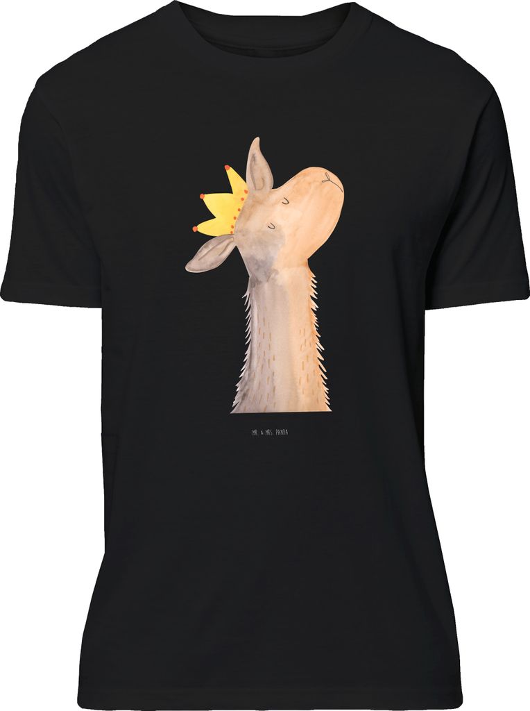 Mr. & Mrs. Panda oberteil Lamakopf König - Schwarz - Geschenk, Lamas, Abi, Shirt, S T-Shirt, Papa, Vorgesetzter, mit Aufdruck, Tshirt, Mama, Freun...