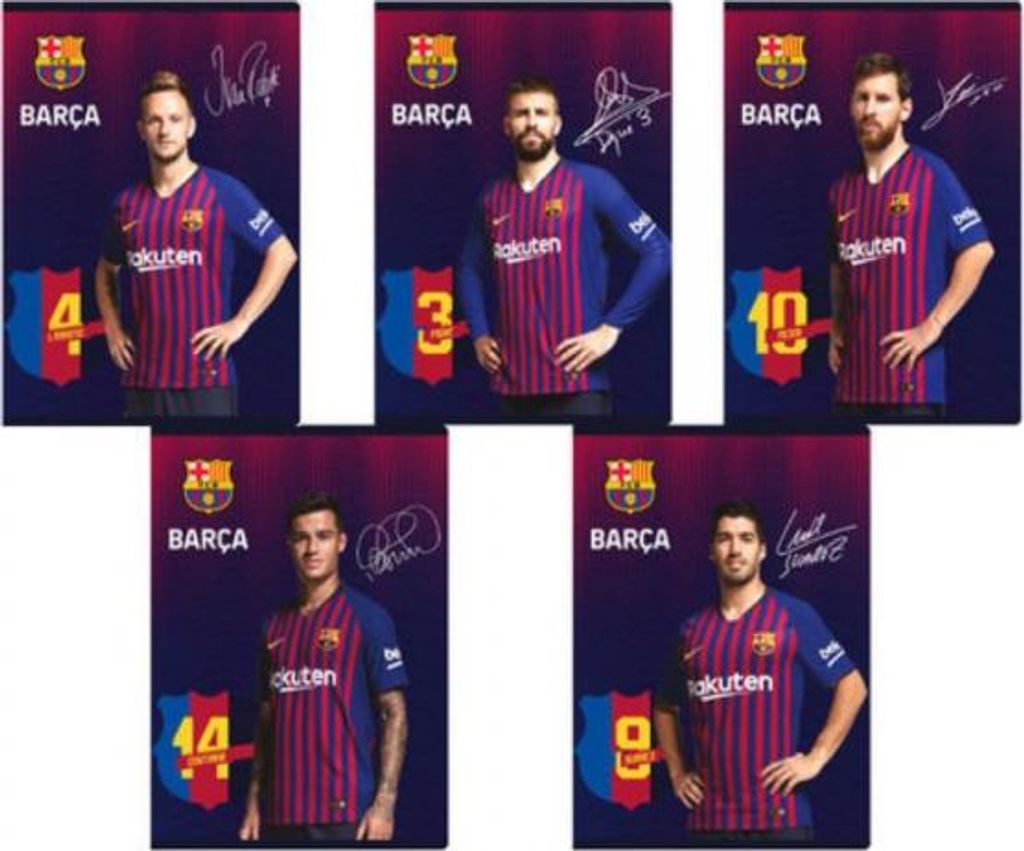 Notizbuch A5 FC Barcelona quadratisch, 32 Blatt, verschiedene Designs, 102019004