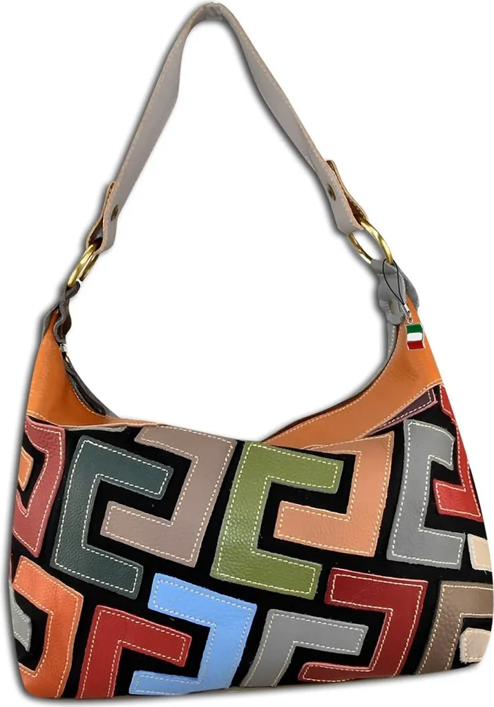Borsa Artigianale Florence OTM101T - Shopper Multicolore Vera Pelle