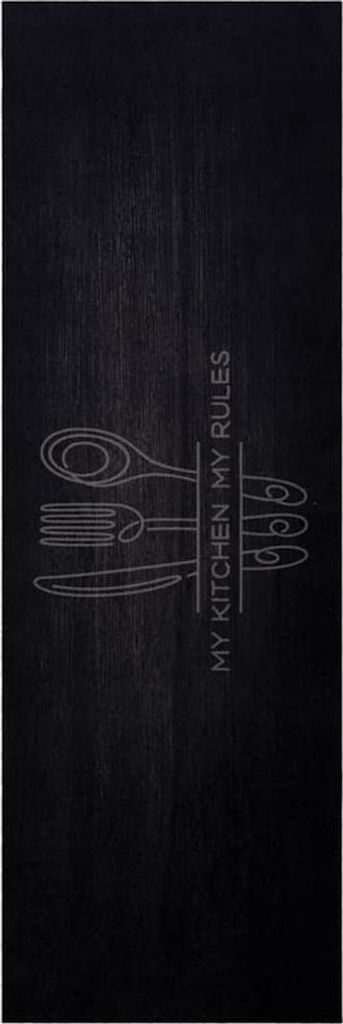 "2026 Moderne" Küchen Teppich Besteck Schwarz 180x60cm Samt - Fußmatten CC970225