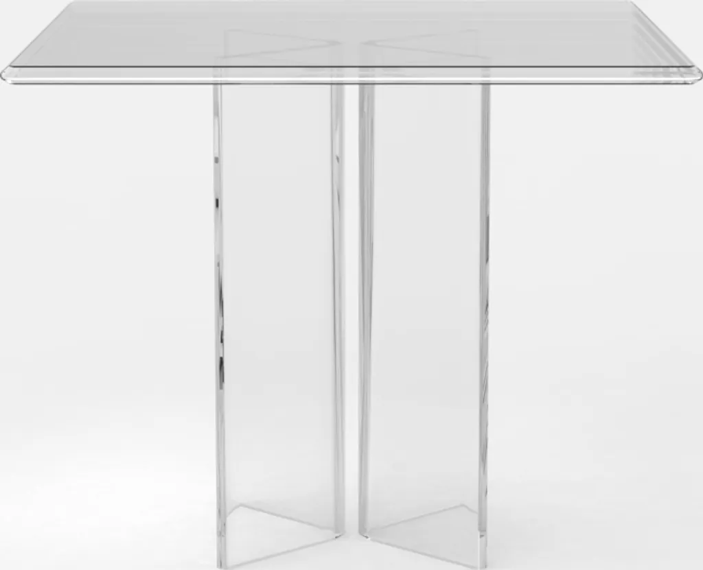 Table design Holden en polycarbonate transparent 80x80 cm robuste - 7