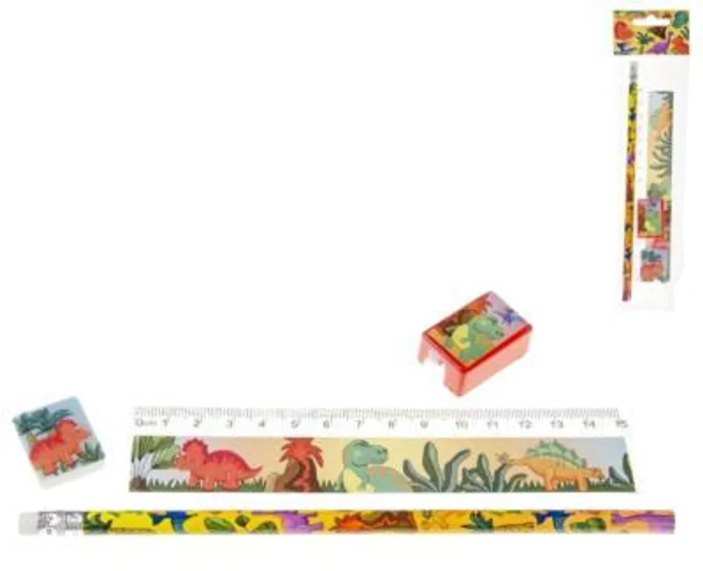Set d'écriture Duckiez Dinosaure - Kit complet de papeterie 12 pièces