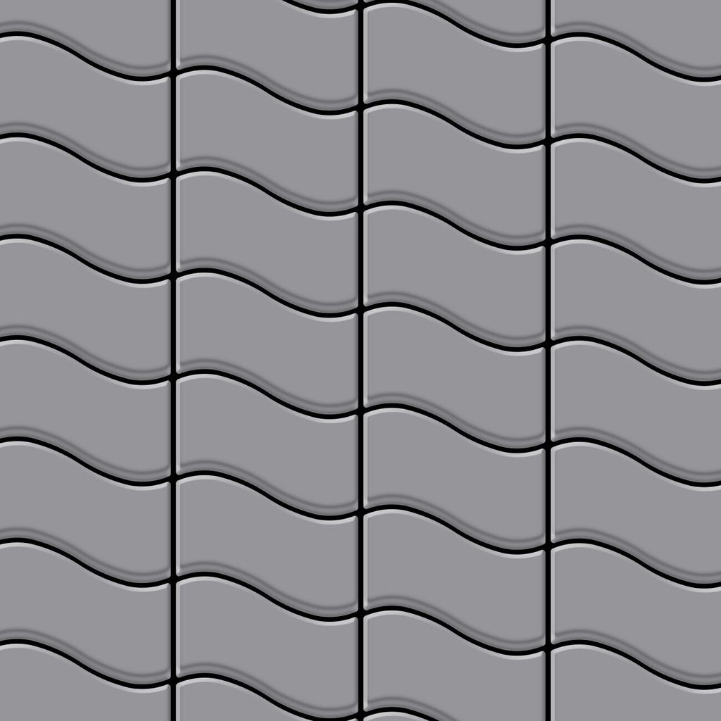 Mosaik Fliese massiv Metall Edelstahl matt grau 1,6mm stark Flux-S-S-MA