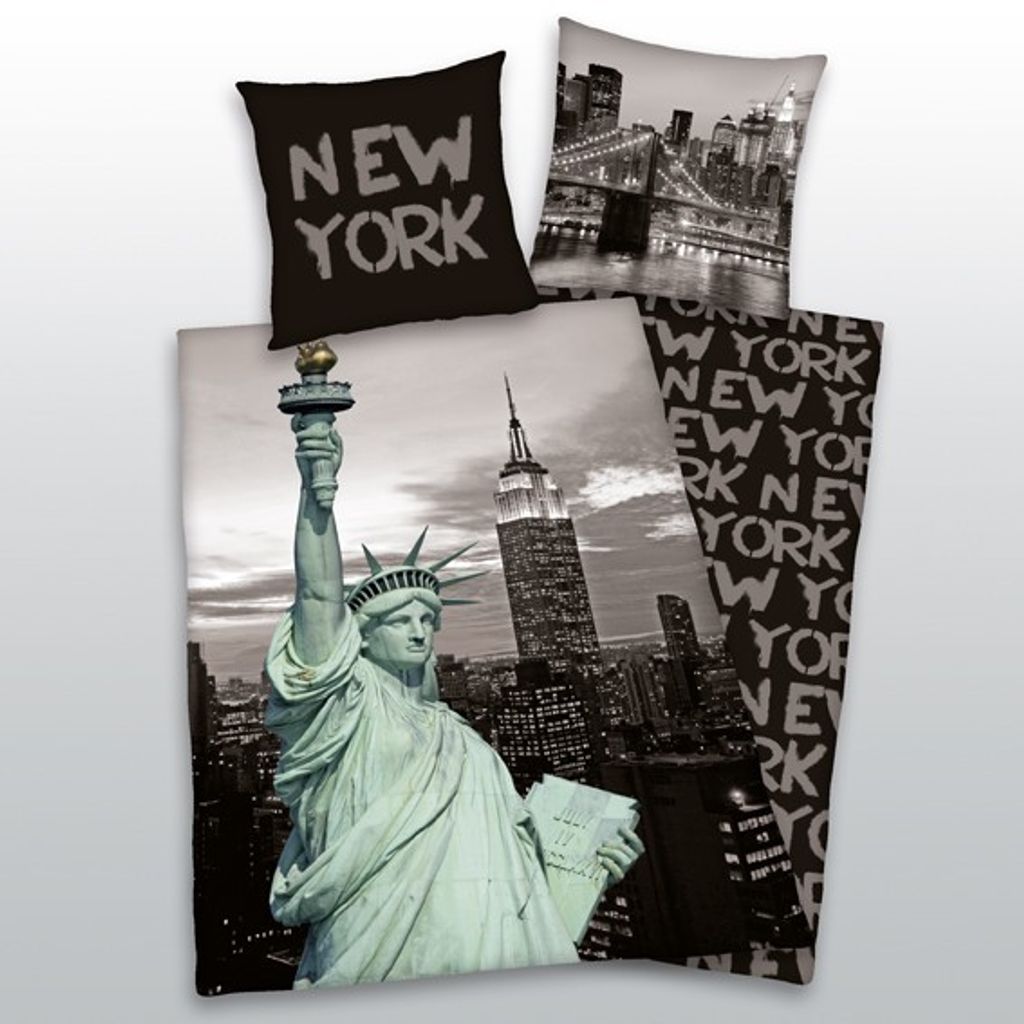 Microfaser-Bettwäsche New York  135 x 200/80 x 80 cm Produktbild 