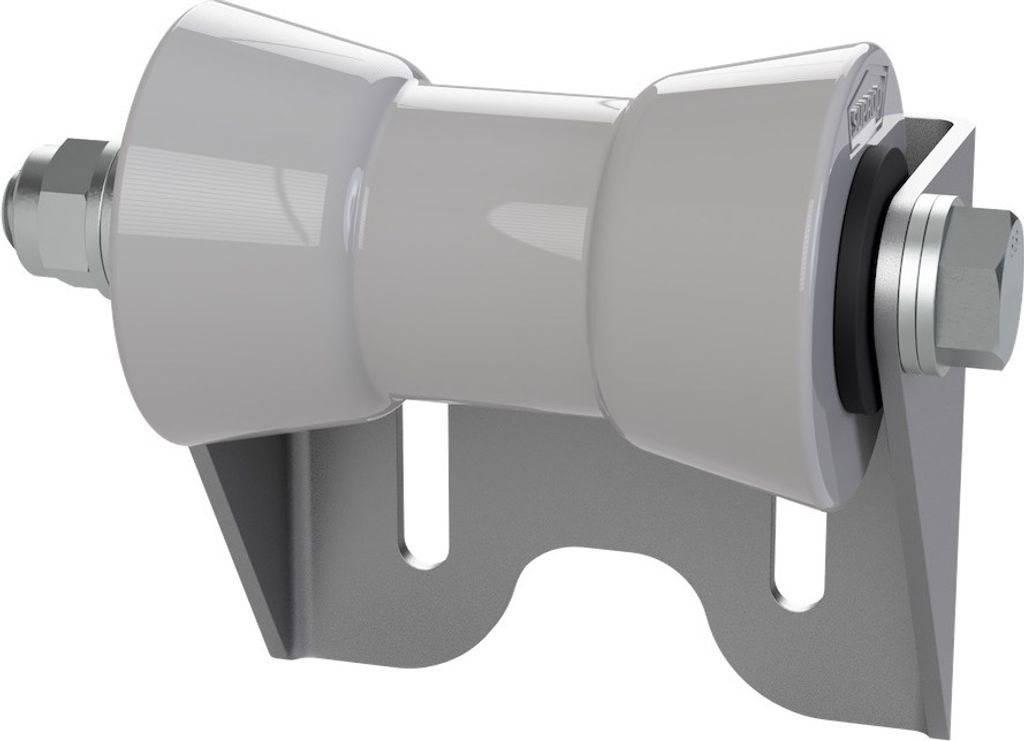 Polyurethan Kielrolle mit Halter U Sliprolle Bootstrailer Sliphilfe verzinkt SUPROD, 130 mm, grau