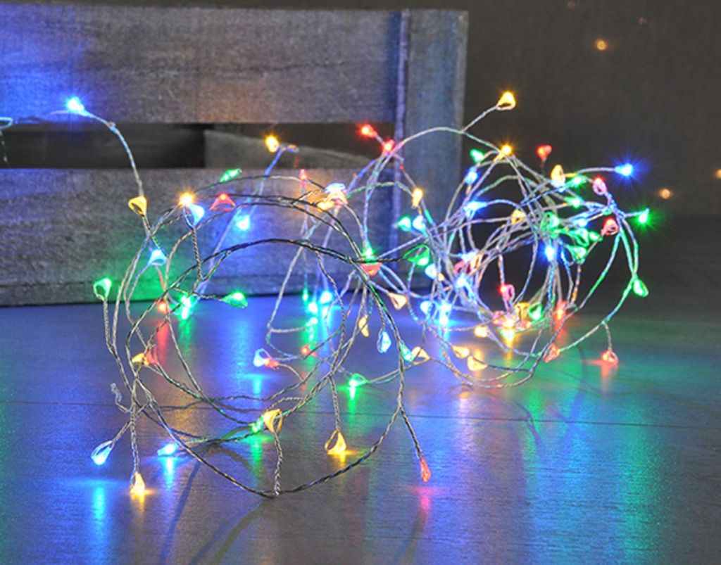 100 LED Lichterkette bunt 4m Lichterschlauch innen Produktbild 