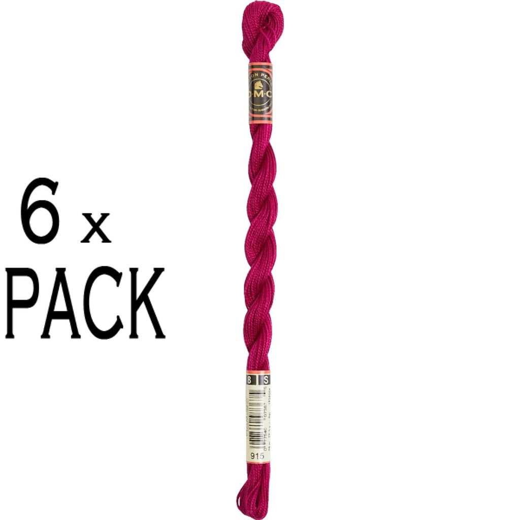 6x DMC Perlenstickgarn, Stärke 8, 25 m, 115ar/8-915