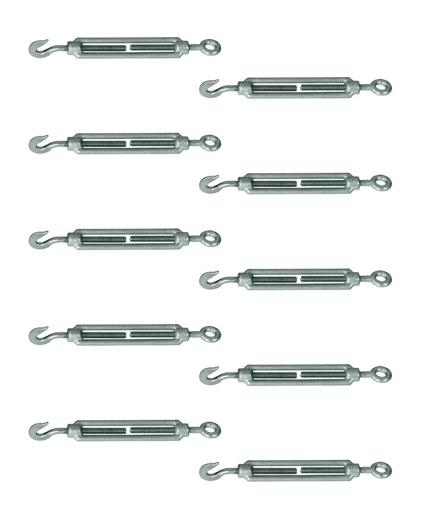 Alberts 10 x Spannschloss verzinkt mit Haken und Öse 280 mm M10