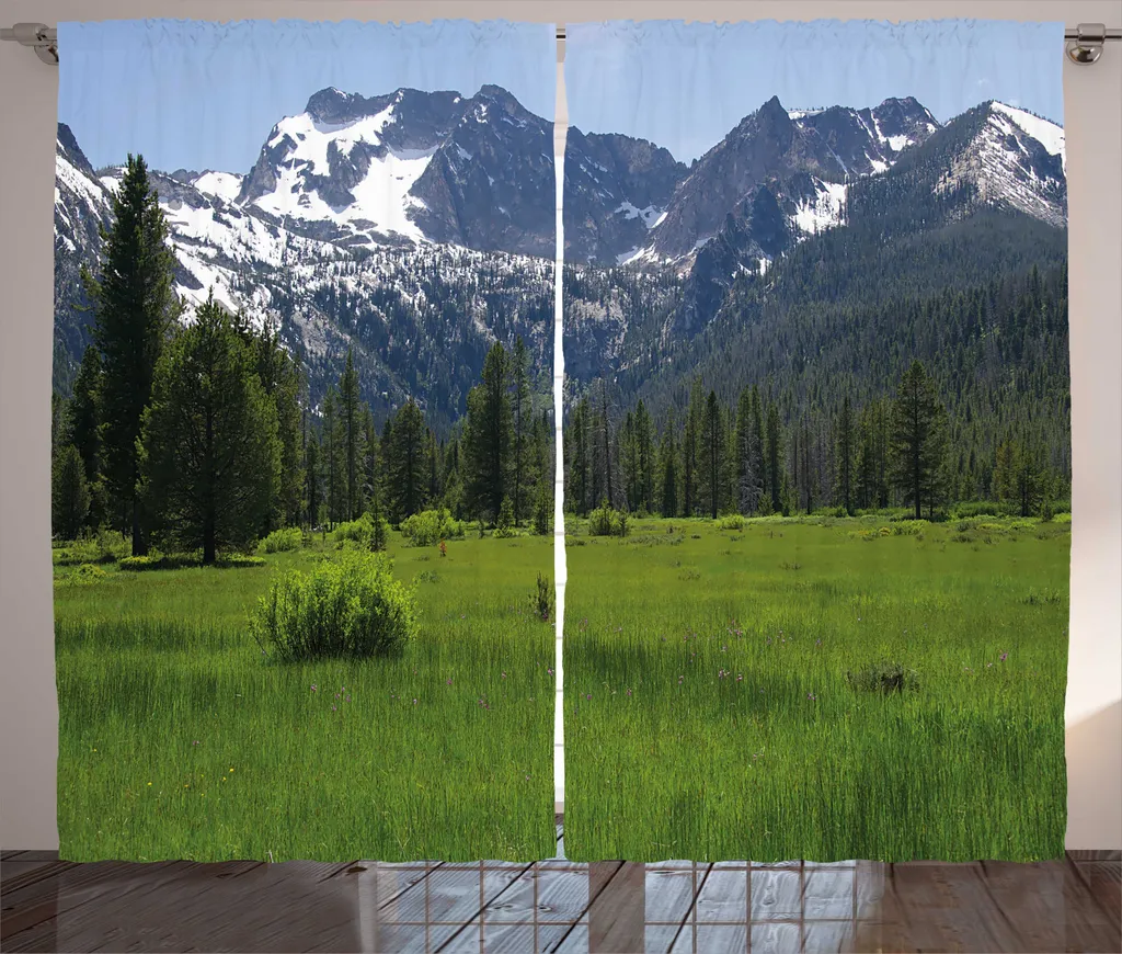 Rideau Paysage en Dents de Scie Rustique 280x225 cm en Tissu Durable