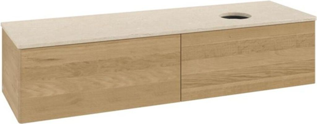 V&B Waschtischunterschrank ohne Frontstruktur -Beleuchtung Antao 160x50cm, WBP-farbe botticino, honey oak