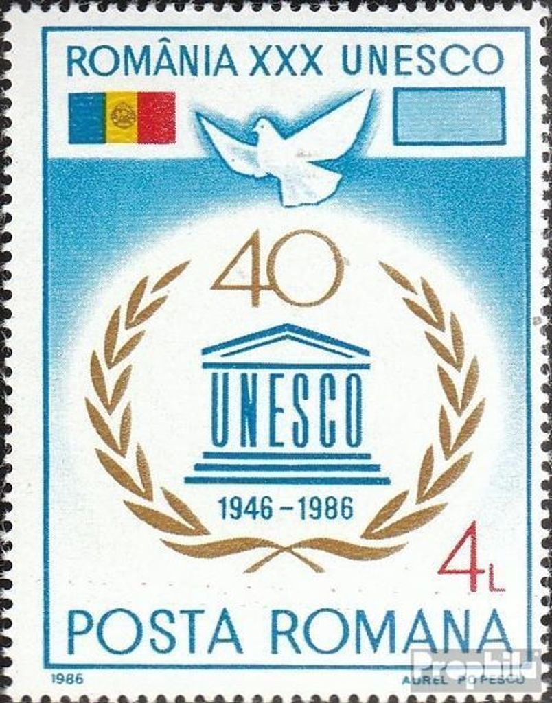 Briefmarken Rumänien 1986 Mi 4304 (kompl.Ausg.) postfrisch 40 Jahre UNESCO
