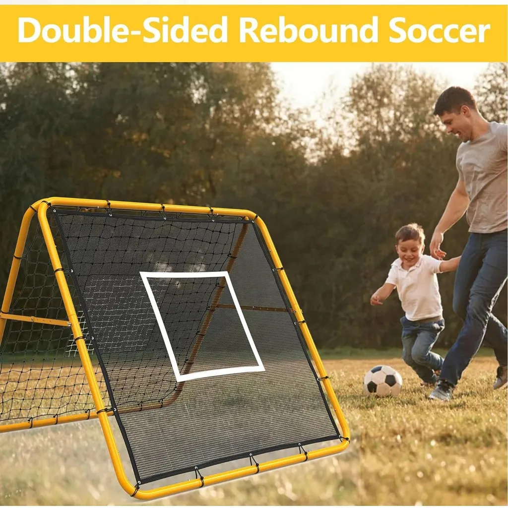 Tchoukball et filet d'entraînement multisports jaune 1,2m ajustable