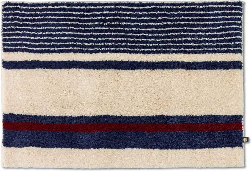 Rhomtuft Badteppich Maritim 70 x 120 cm Farbe beige/kobalt/cardinal