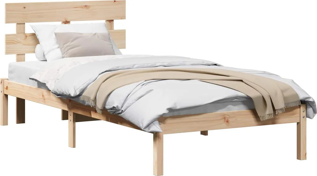 Letto SYFAX™ 80x200 Pino Massello Marrone - Facile da Montare