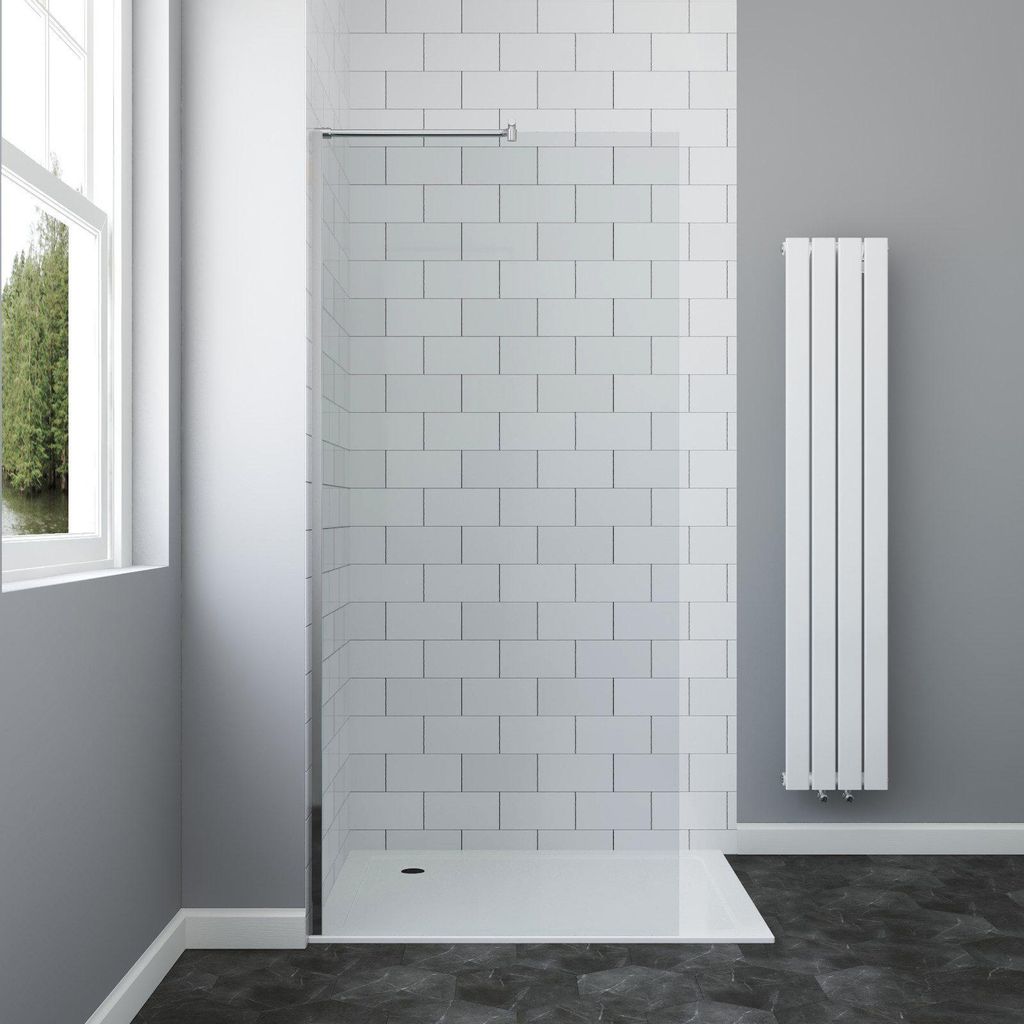 Walk-In Dusche Duschwand mit Stabilisator aus 6 mm ESG Sicherheitsglas Duschkabine 79 x 190 cm Glaswand Badezimmer Duschabtrennung
