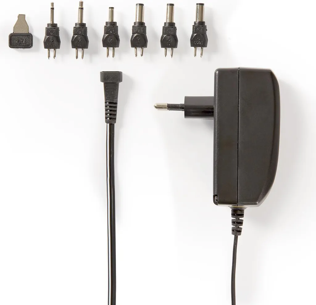 Adaptateur secteur universel Nedis 24W noir avec 6 embouts interchangeables