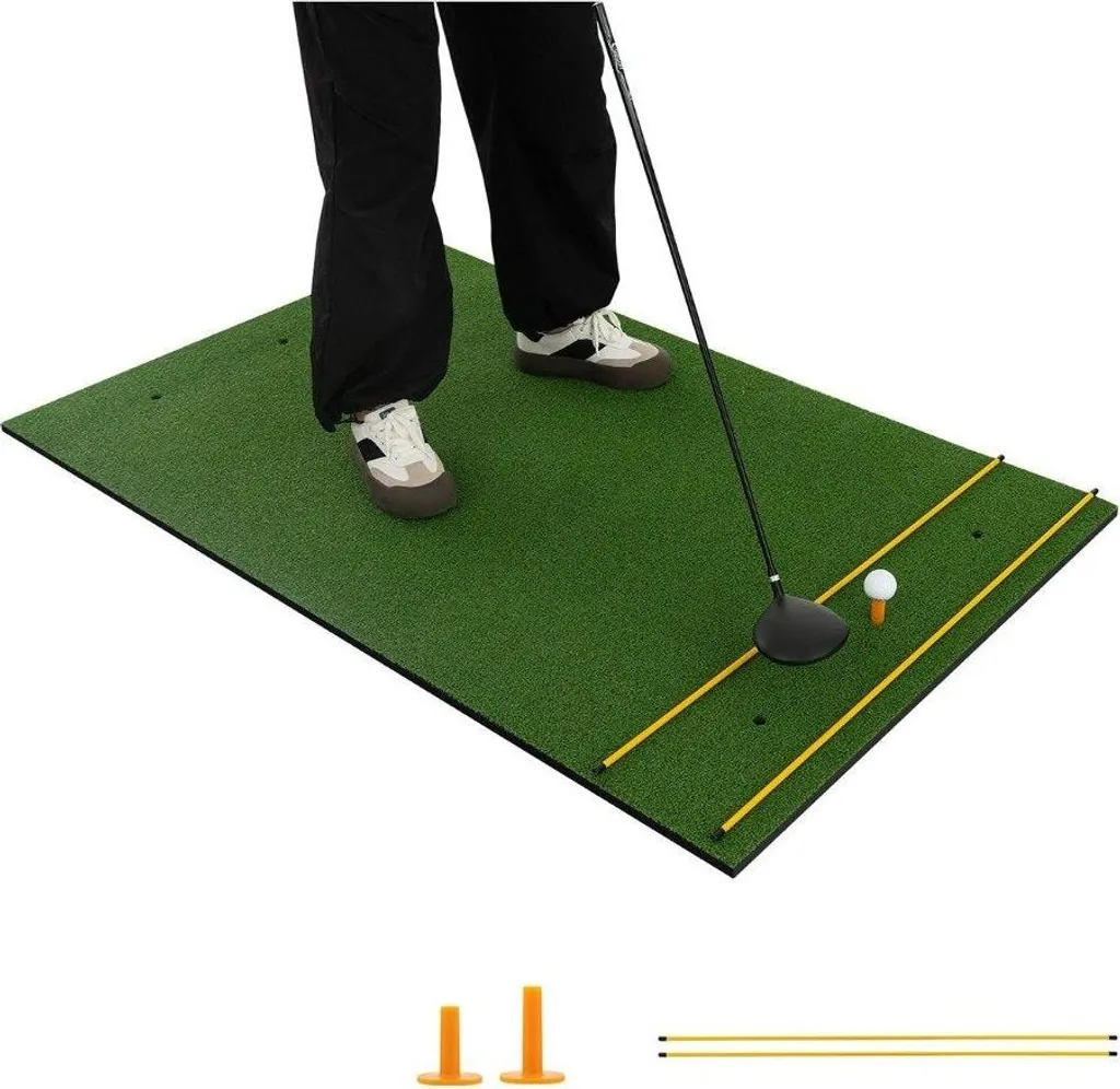Tapis de golf 3 en 1 multi-gazon avec 6 trous de tee et alignement - 2
