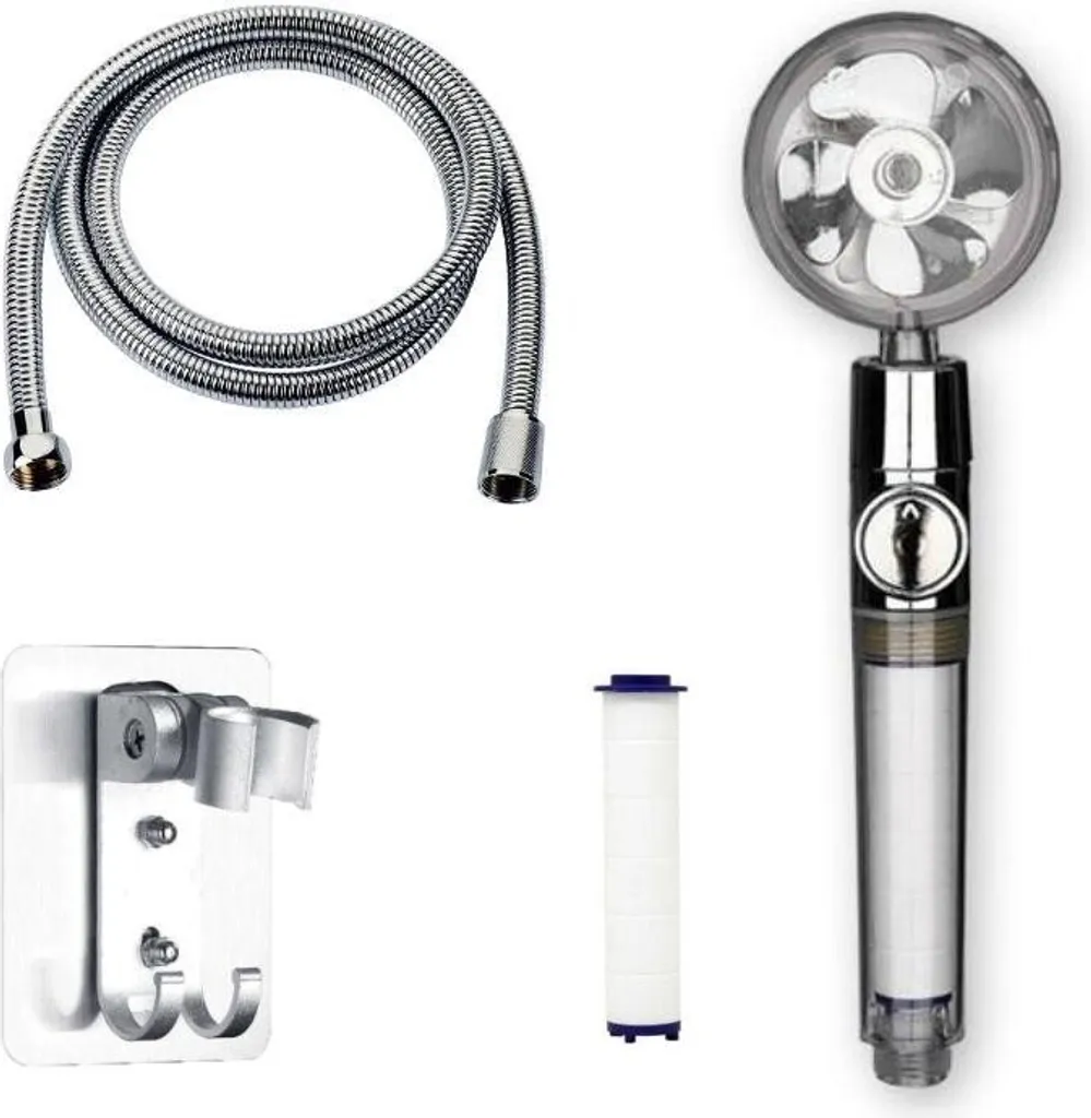Kit Doccia Turbo con Filtro PP e Tubo Acciaio Inox Universale