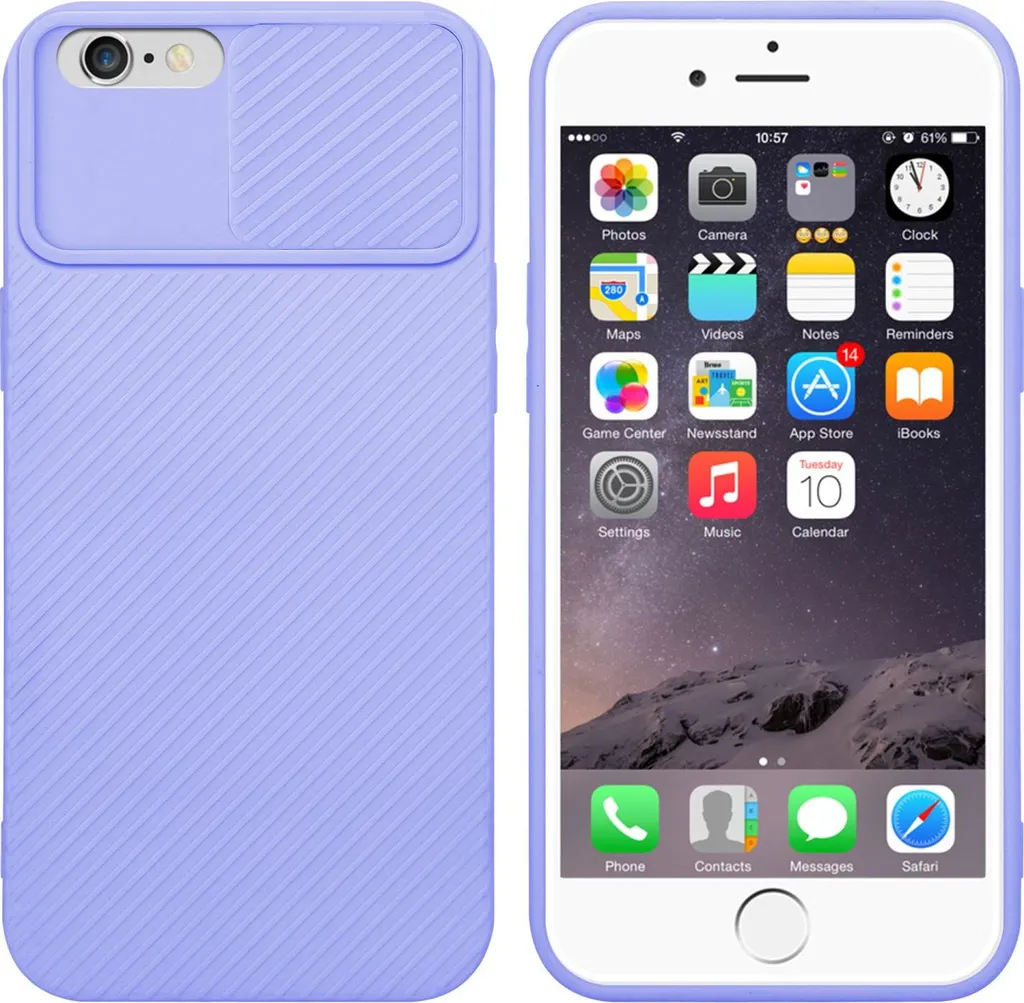 Cover Protettiva iPhone 6S Plus Cadorabo - TPU Viola e Sicurezza Camera