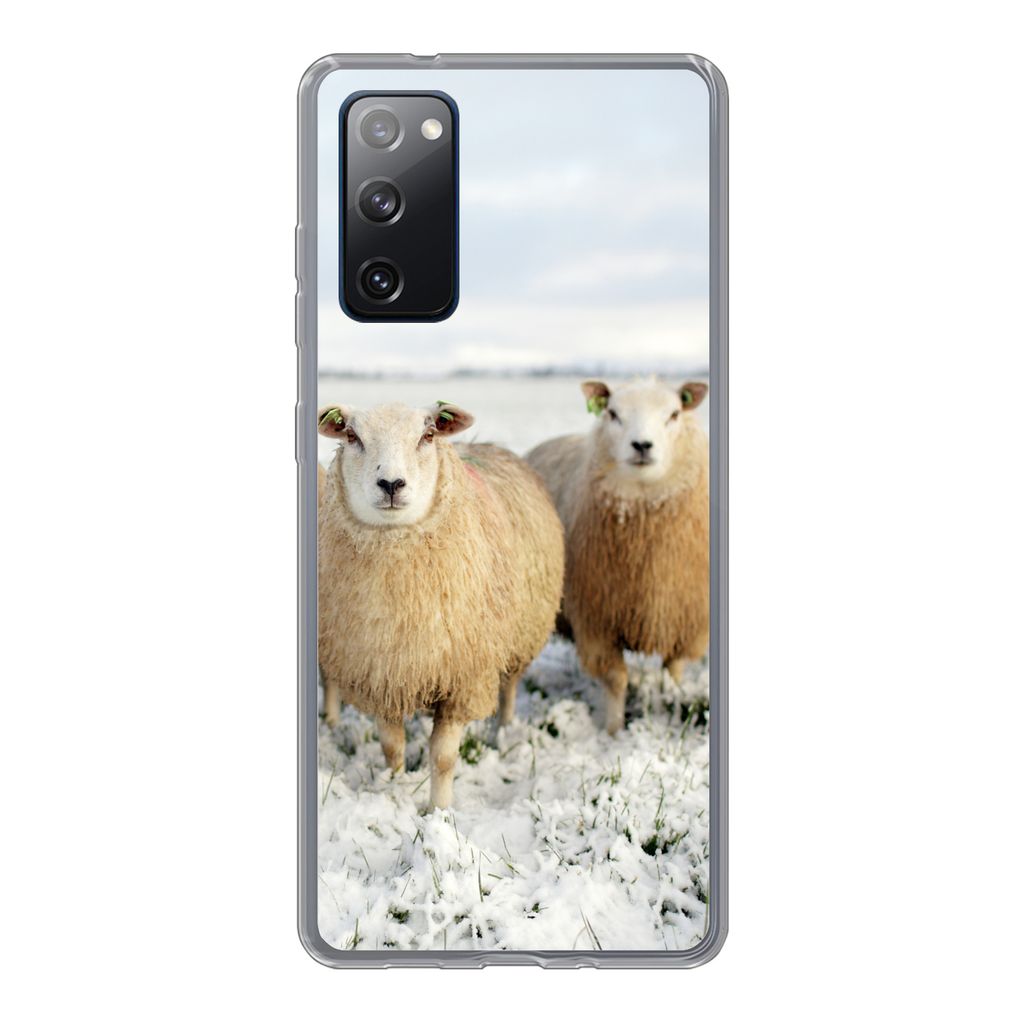 MuchoWow Handyhülle Schutzhülle Hülle für Samsung Galaxy S20 FE Gruppe von neugierigen Schafen Silikon Softcase Handy Hülle - Abdeckung