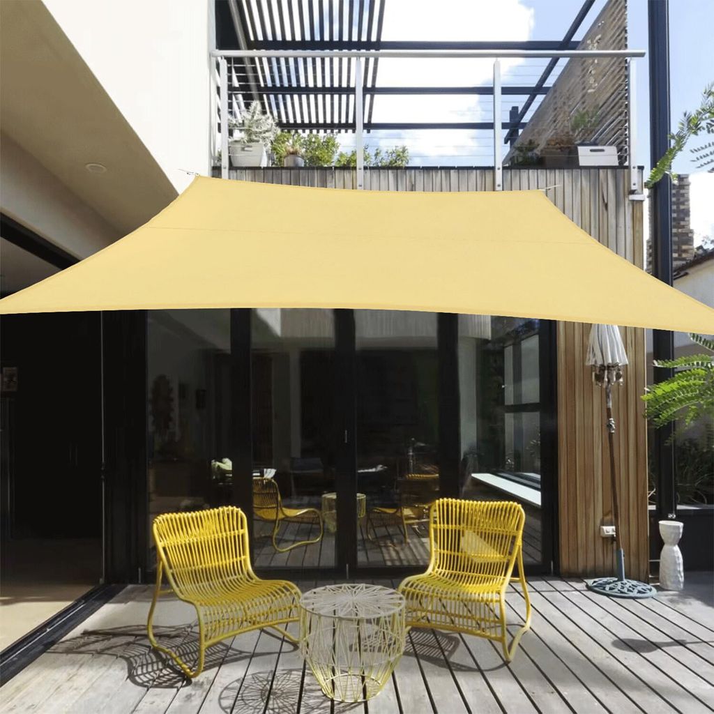 Sonnensegel 3X4m Oxford Sonnenschutz Polyester UV-Schutz & Windschutz mit D-Ringe für Garten Terrasse