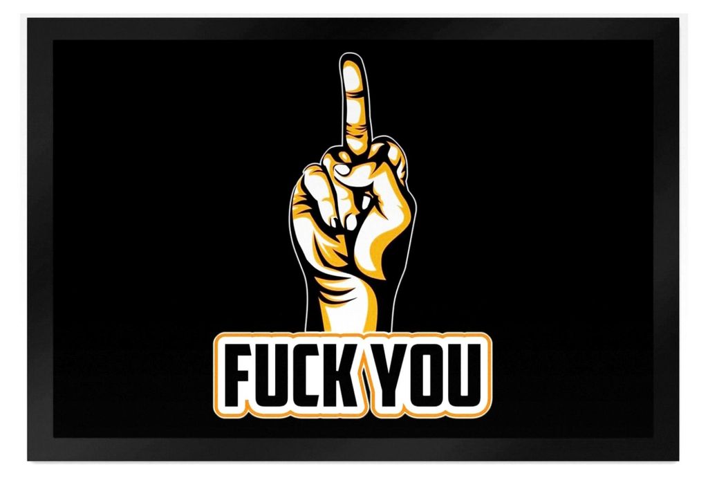 Fußmatte XL 40x60 cm mit Mittelfinger Motiv - Lustiger Willkommensgruß für Freunde