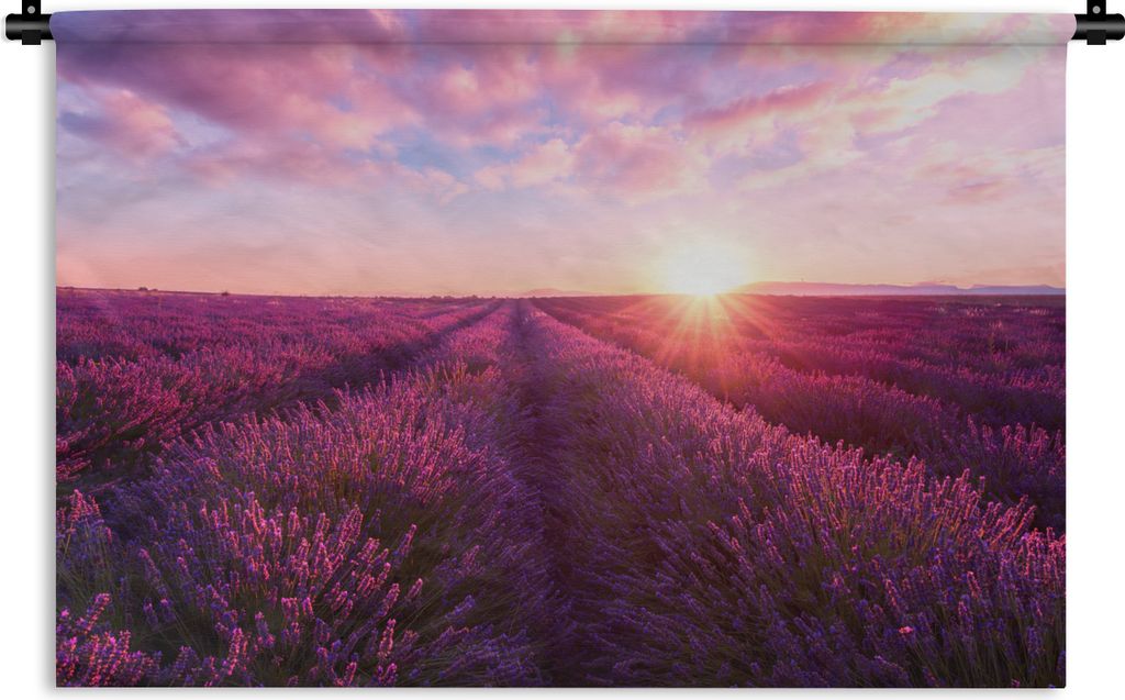 MuchoWow Wandteppich Wandbehang Lavendel - Blumen - Frankreich 90x60 cm Tapisserie Dekoration Wandtuch - Wandskulpturen - Bildteppich