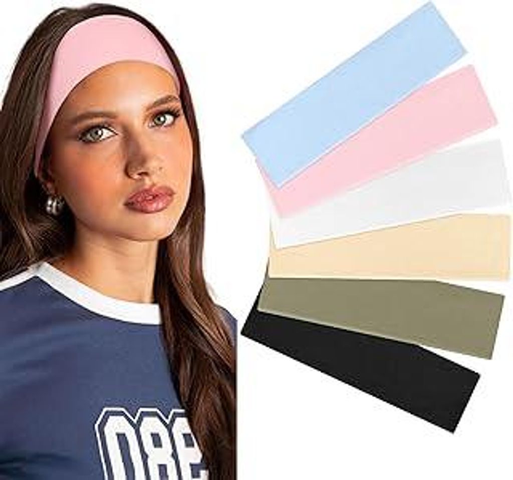 Tumurup Haarband Damen Sport 6er-Set – Stirnband Damen Dünn Schweiß Headband Antirutsch Hairband Elastische Stirnbänder für Kosmetik Workout ...