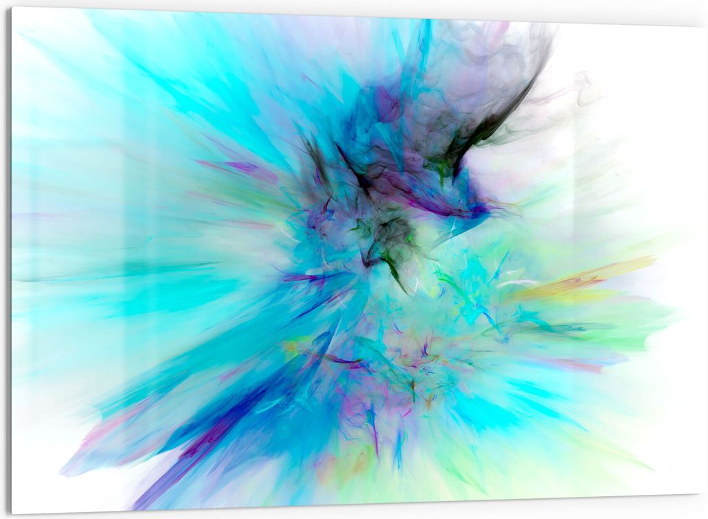 DEQORI Küchenrückwand Glas 60x40 cm 'Supernova der Farben' Spritzschutz Bad Rückwand