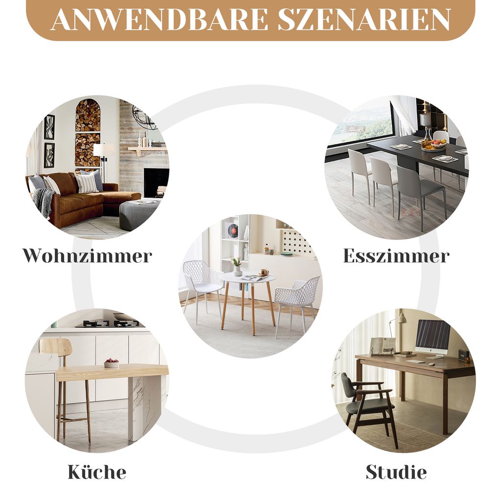 H.J WeDoo 6er Set Esszimmerstühle Gartenstuhl , Outdoor Produktbild 6