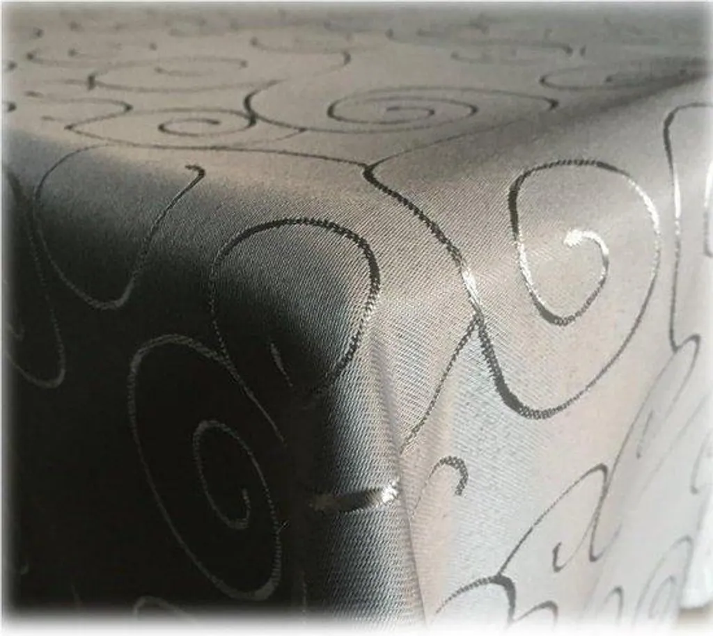 Nappe de mariage grise satinée 130x340 cm, décoration de grande table