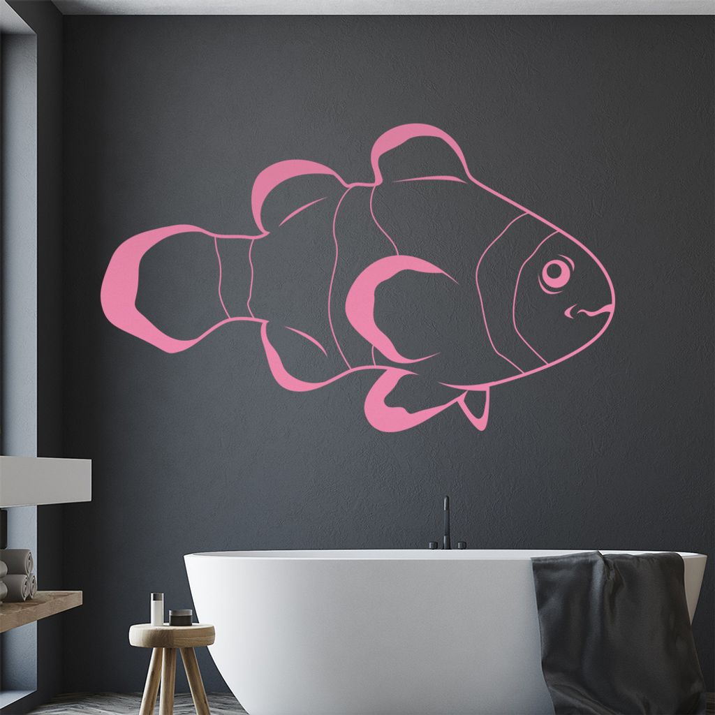 KIWISTAR Anemonenfisch - Clownfisch Wandtattoo in 6 Größen - Wandaufkleber Wall Sticker - Dekoration, Küche, Wohnzimmer, Schlafzimmer, Badezimmer