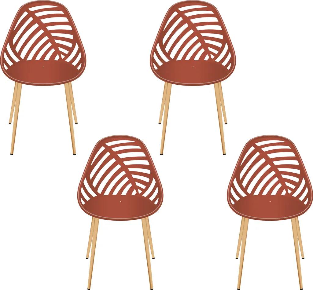Chaises Modernes Alameda Terracotta Lot de 4 pour Cuisine et Salon Chic