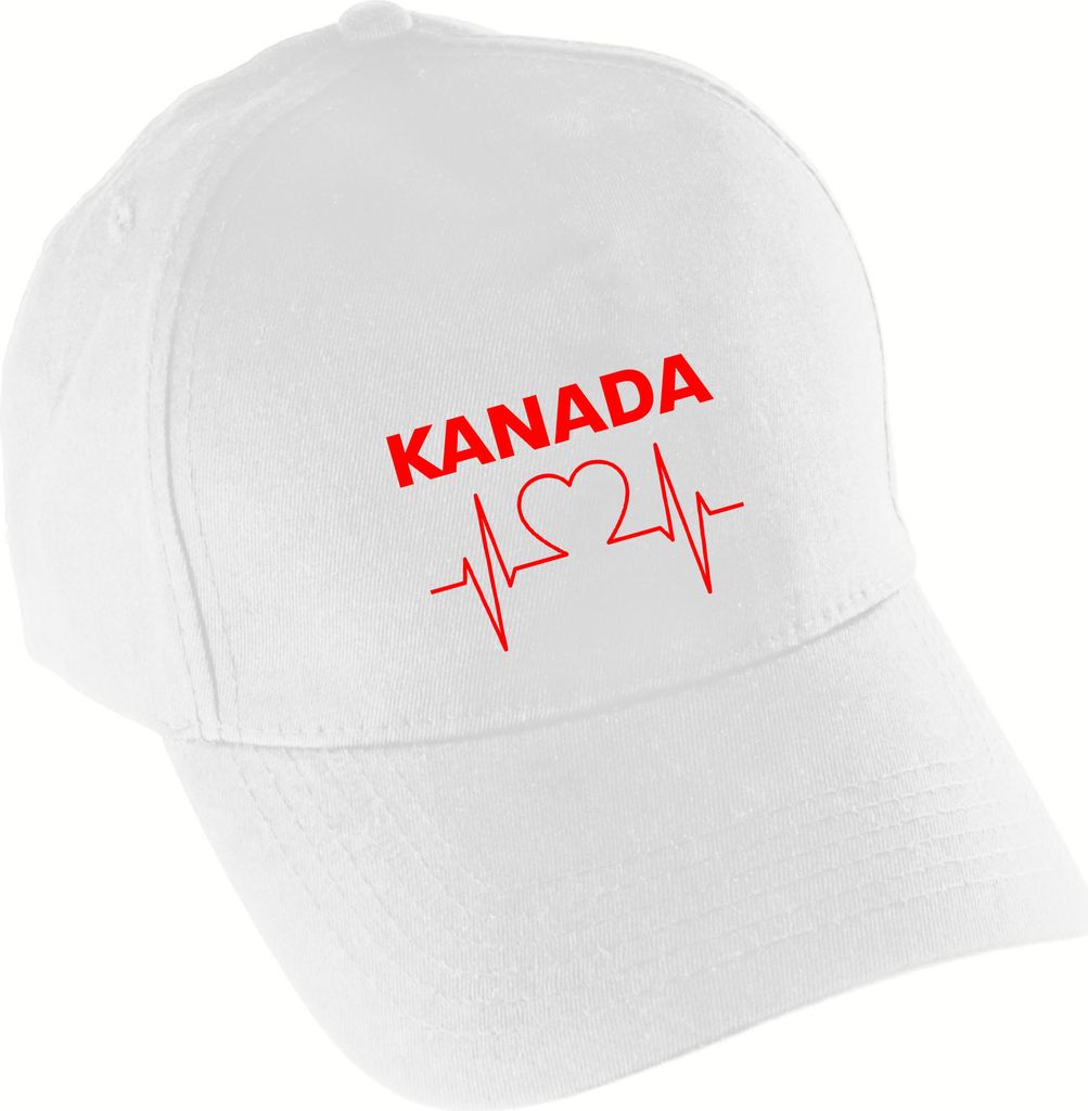 multifanshop Baseballcap - Kanada - Herzschlag, weiß, Größe one size