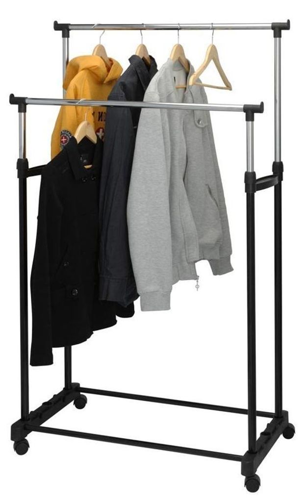 Storage solutions Kleiderständer mit Doppelstange 4 Rollen Produktbild 