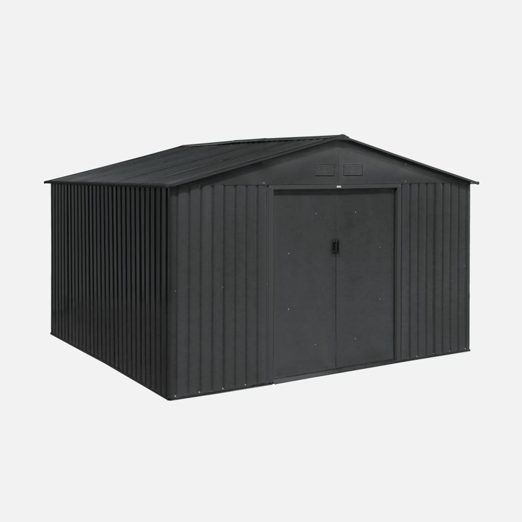 sweeek - Gartenschuppen aus Metall 10,85m2 - Anthrazit
