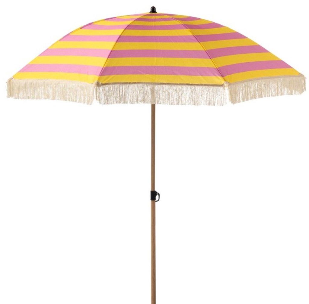 Sonnenschirm „Soleil Stripe“ aus Stoff – Gelb/Rosa Candy – Produktbild 