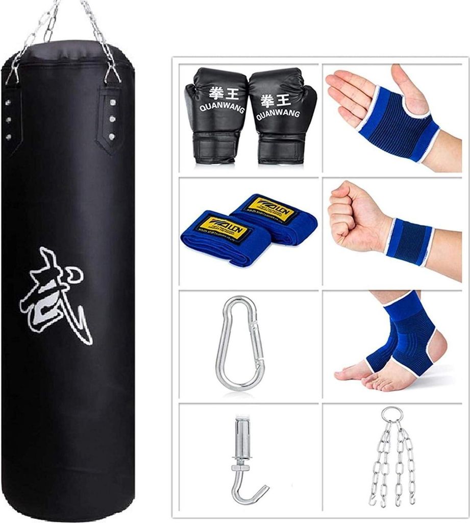 Sacco da boxe appeso per Muay Thai MMA UFC 100/120cm - Nero Immagine del prodotto 
