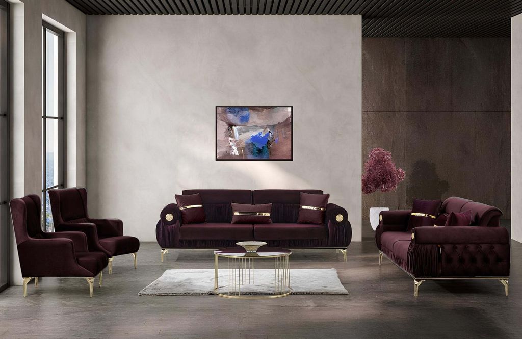 LİZA Polstergarnitur: 3+1 / Farbe: Bordeauxe