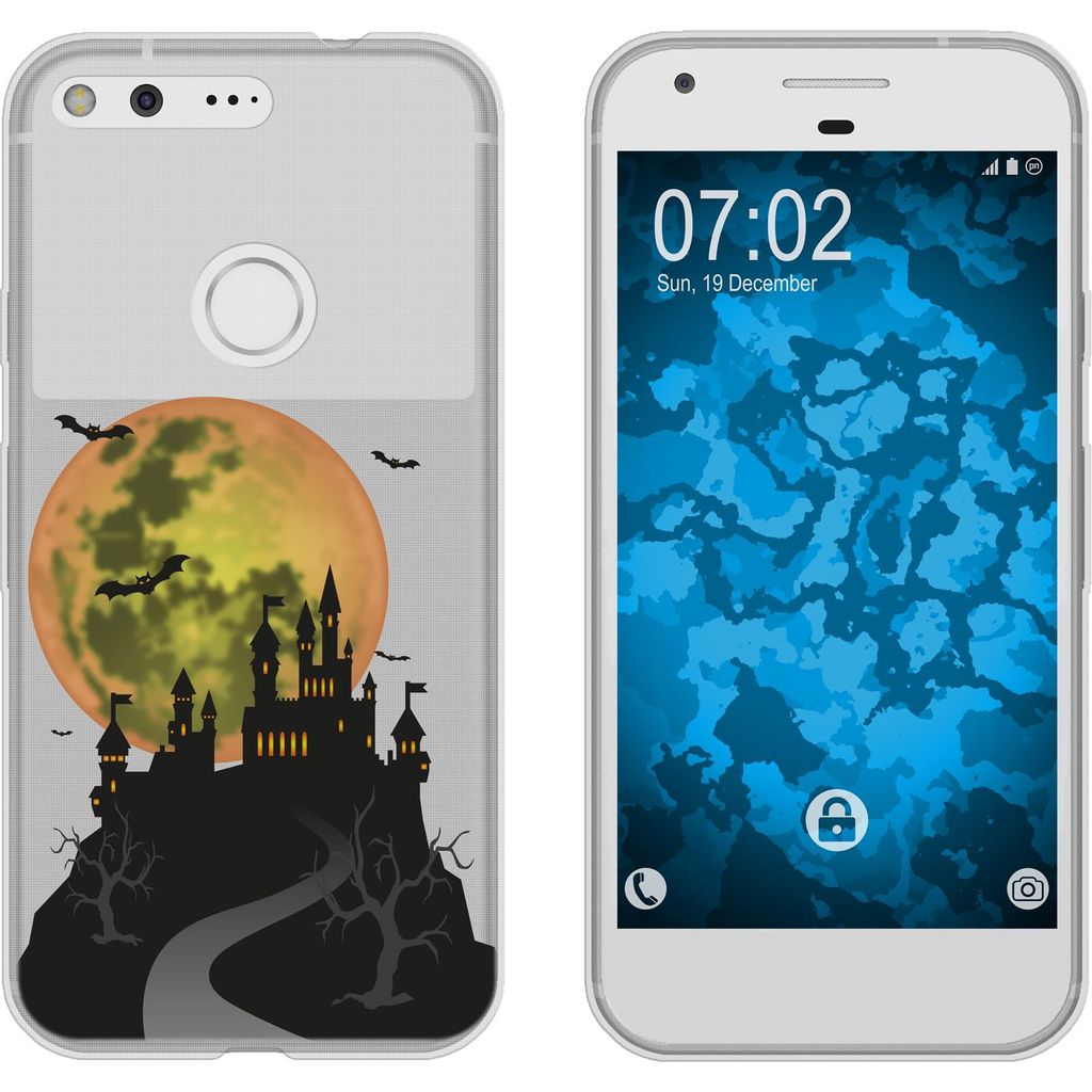 PhoneNatic Case kompatibel mit Google Pixel Silikon-Hülle Herbst Spukschloss M4