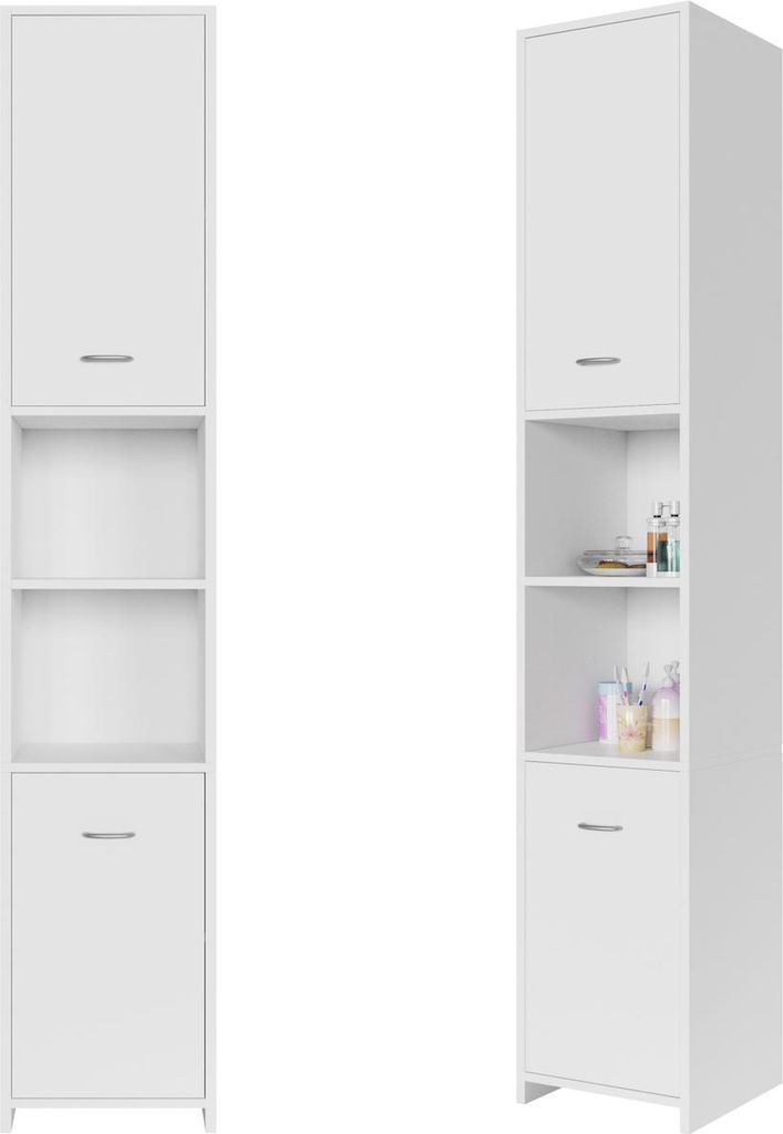 CASARIA® Badezimmerschrank 30cm Breit Hochschrank Weiß 6 Produktbild 